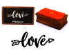 Printtoo Arrow Love Calligraphy Rectangular Wooden Rubber Stamp Block