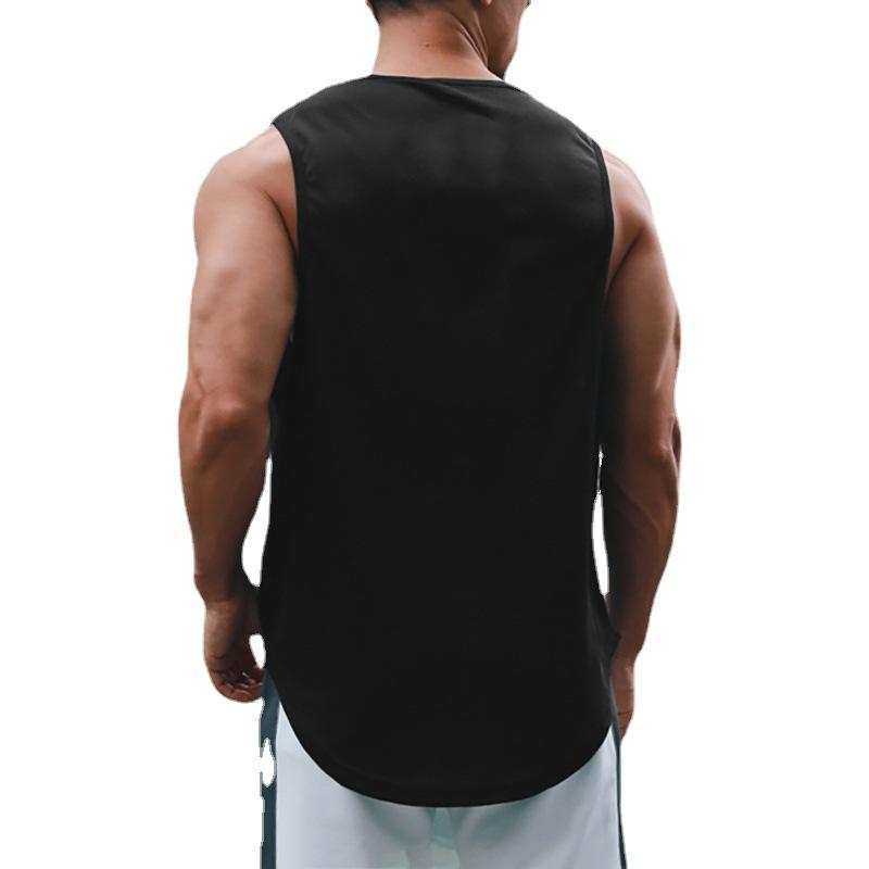 Muscleguys Summer Fitness Sweat-absorbing Breathable Sleeveless T-shirt Fashion Brand Printing Vest Men's Outer Wear Street Fashion Tops