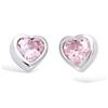 [J9564] - Silver 'Love' Earrings Pink Silver (rhodium Plated) - 5x5 Mm