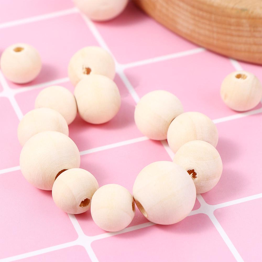 Unfinished Charms Bracelet Jewelry Making Round Balls Loose Beads Necklace Accessories Wood Beads