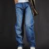 Men's Plus Size Jeans Loose Straight Pants Fashion Elastic Waist Stretch Casual Denim Trousers
