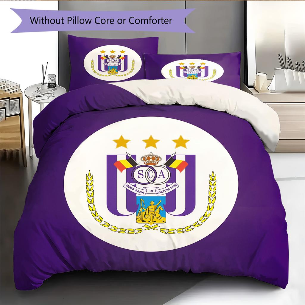 RSC Anderlecht  Узорный Комплект Постельного Белья Одеяло  Домашний Декор  Подарок (1 пододеяльник + 2 наволочки без наполнителя)
