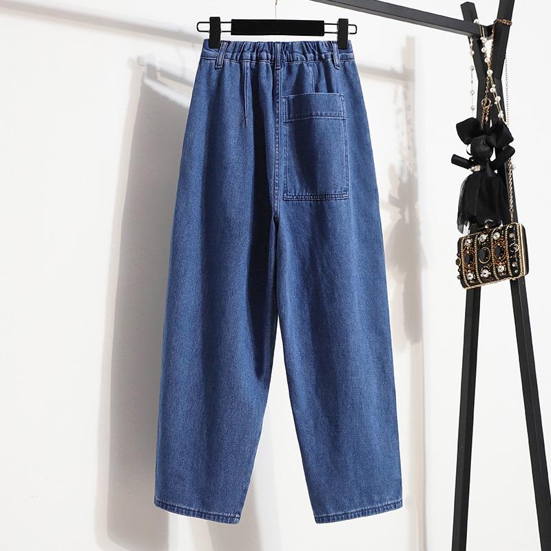 Женские зимние джинсы MODIQUE большого размера, новые свободные джинсы-шаровары в стиле ретро с высокой талией, повседневные универсальные однотонные брюки длиной до щиколотки