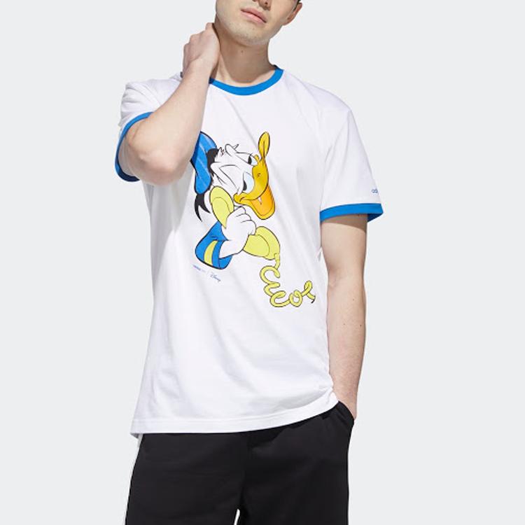 Adidas Neo T Shirts Men's White Crew Neck Moderate Straight Fit GJ5631