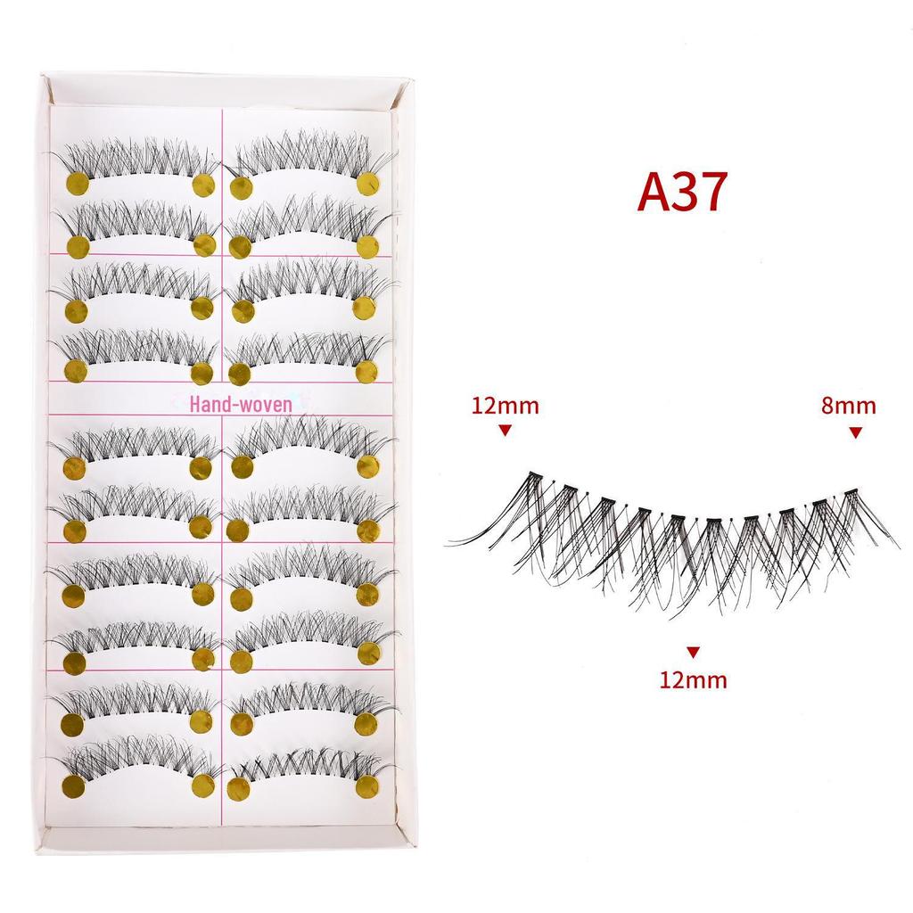 217 накладных ресниц ручной работы - 10 пар, натуральный стиль, перекрестный хлопковый стержень для сценического макияжа
