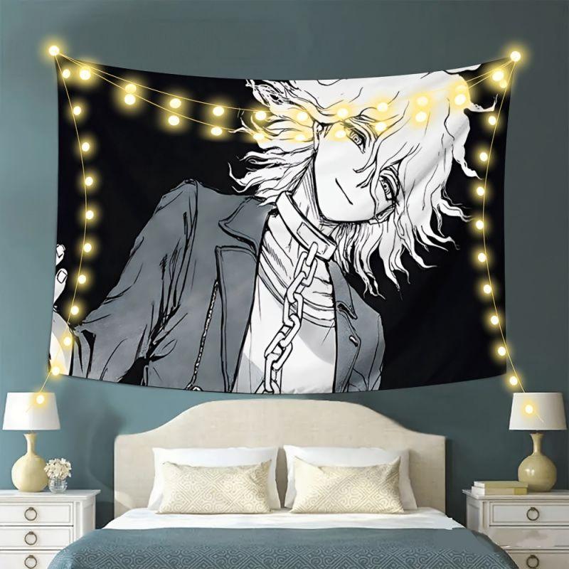 Anime Tapestry Japanese Anime Style Bedroom Background, Cute Wall Art for Female Dormitory Room Decor