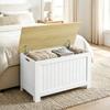 90 L Storage Box With Lid Versatile With Safety Hinge 80.5x40x46.4 Cm Wood And White