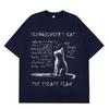 Men's Schrodinger Cat Quantum mechanics creative print 100% pure cotton short-sleeved T-shirt Street casual top