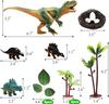 Dinosaur Themed Cake Toppers With Eggs Leaves Trees For Birthday Party , Wild Animals ,Kids Party Cake Decorations