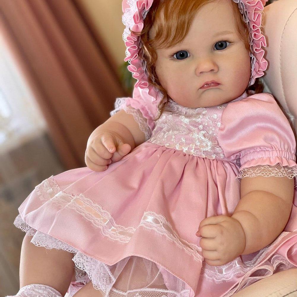 23 Inch Reborn Doll Kit Charlotte Toddler Fresh Color Soft Doll DIY Kits Vinyl Silicone Doll So K2J0