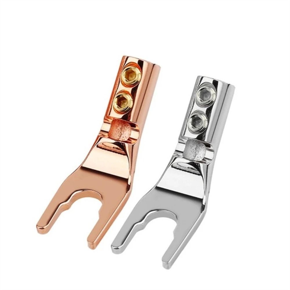 Plug Spade Adapter Audio Amplifier Adapter Y Type Binding Post U/Y Fork Spade Male Hifi Banana Plug