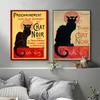 Vintage Le Chat Noir The Black Cat Tournee Du Chat Noir Theophile Alexandre Steinlen Canvas Print Poster Wall Art Home Decor