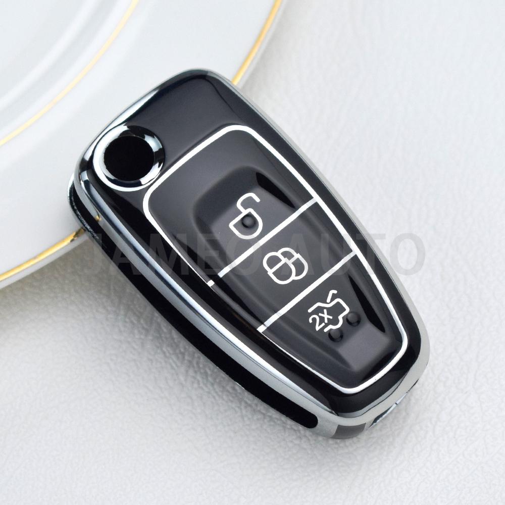 For Ford Focus 2 3 MK3 ST RS Ecosport Kuga Escape Fiesta Fold C-Max S-Max Mondeo TPU Folding Car Remote Key Cover Case