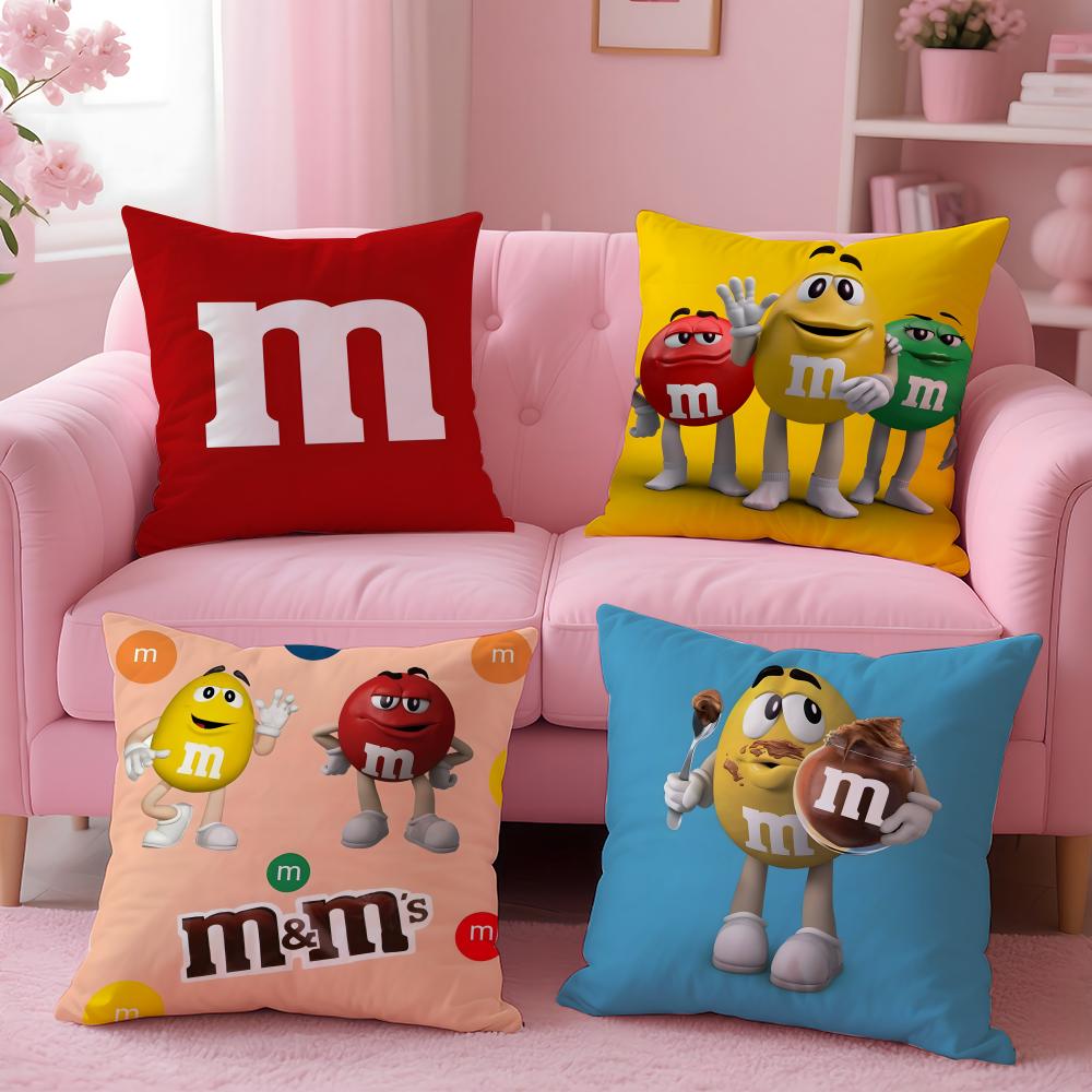 Food M&M'S Cushion Cover Cushion Cover Set 4Pcs 50X50 45X45 40X40 Pillowcase Decorative Sofa Home Decor