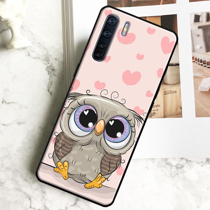 Cute Cartoon Owl Case For Oppo A79 A18 A38 A58 A78 A98 A40 A60 A80 A16 A76 A96 A15 A74 A94 A54 A17 A77 Cover