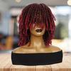 Women Afro Dreadlock Curly Wig with Bangs Fluffy Natural Looking High Temperature Fiber Ladies Short Synthetic Hair
