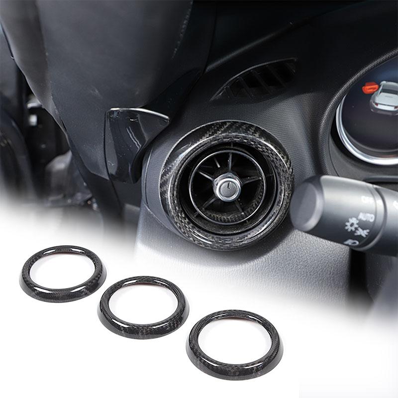 For Mazda MX-5 Miata ND 16-26 Real Carbon Fiber Car Console Air Condition Vent Outlet Ringn Cover Trim Interior Car Accessories