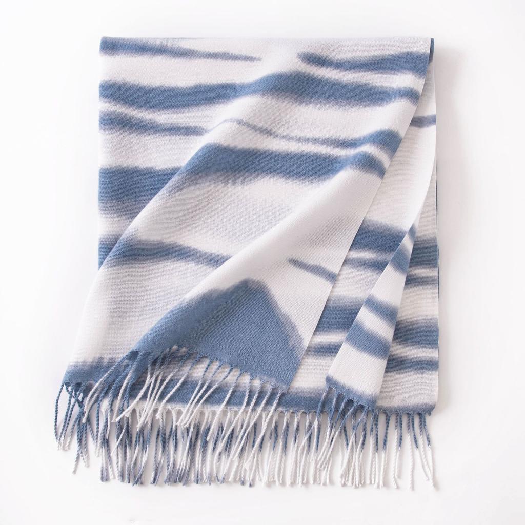 New Soft and Warm Imitation Cashmere Zebra Striped Fringed Scarf High End Women's Scarf Shawl