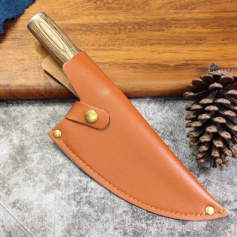 Нож для обвалки из нержавеющей стали, уличный нож с деревянной ручкой, многофункциональный удобный бытовой кухонный нож, ковочное кольцо, удобное ощущение