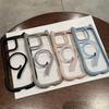 Ins Cute Cat Tail Magsafe Phone Case For iPhone 16 15 14 13 11 12 Pro Max Cat Ear Bumper Transparent Shockproof Hard PC Cover