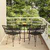 Day and Night - Day and Night Garden Dining Set 5 Pieces Black Synthetic Rattan