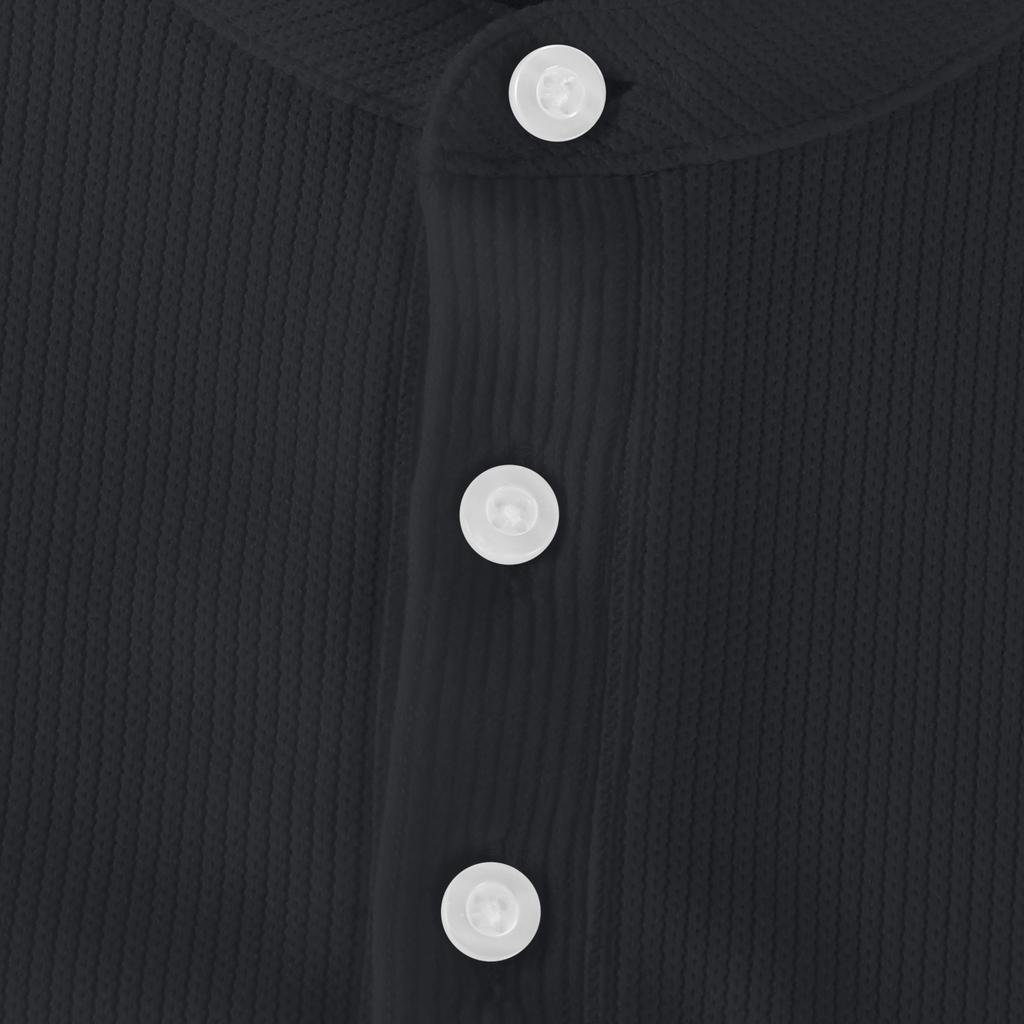 Мужская повседневная трикотажная рубашка на пуговицах с длинным рукавом