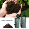 35*60cm Garden Composter Eco-Friendly Bio Fermentation Bag with Zipper and Double Handles Collapsible Compost Bin Waste Bucket