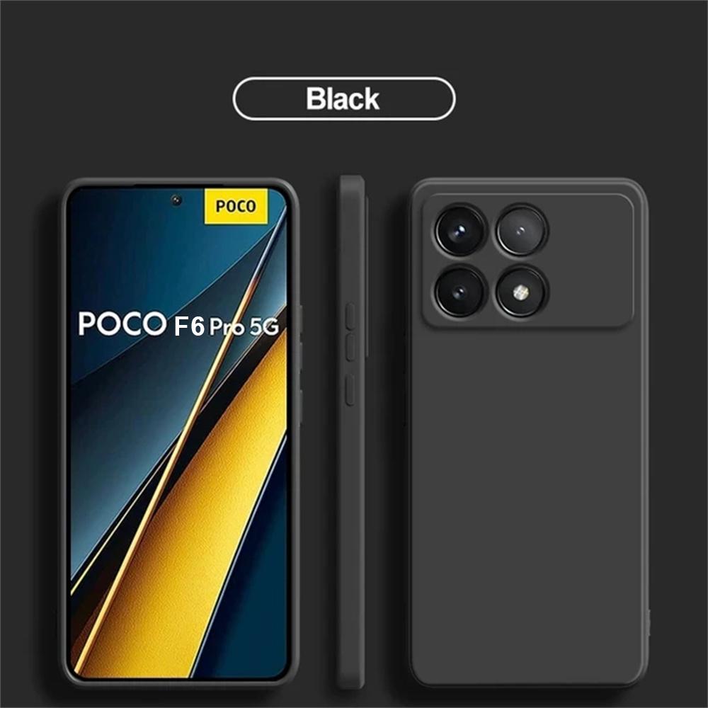 Мягкий оригинальный силиконовый задний бампер для poco F6 Pro Жидкий силикон Мягкая funda Чехол из ТПУ для Xiaomi POCO F6 Pro Чехол Funda Coque