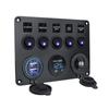 5 Gang LED Switch Panel 12V Power Outlet 4.2A Dual USB Charger Digital Voltmeter Toggle Combination For Boat Truck Camper Marine