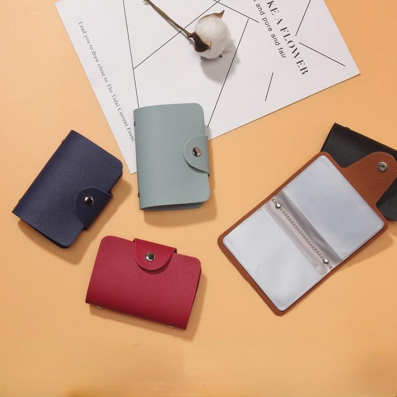 Визитница, держатель для удостоверения личности, противоугонный, держатель для кредитных карт, модный женский тонкий карманный чехол из искусственной кожи на 24 карты, кошелек для монет