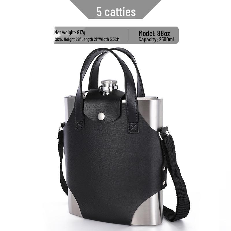 Stainless Steel Hip Flask Set: Portable Outdoor Vodka & Wine Bottle with Cup