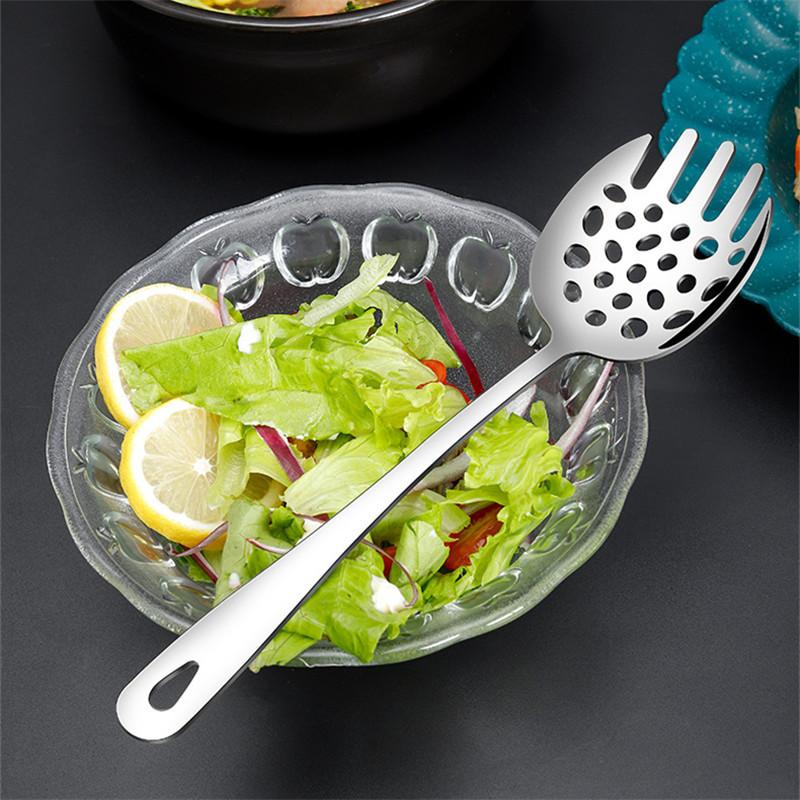 304 Stainless Steel Thicken Kitchen Public Spoon BBQ Spatula Long Handle Serving Soup Spoon Colander Salad Fork Cooking Utensils