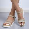 Мода Женские сандалии-клинья с ремешком и пряжкой Лето 2024 Нескользящие туфли-гладиаторы на платформе Женские сандалии на толстой подошве Большого размера