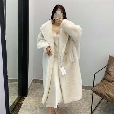 Пальто из овечьей шерсти с овечьей шерстью, женская модель, меховой силуэт, интегрированный мех