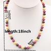 Round 8mm South Sea Gold Rose Red Brown Multicolor Shell Pearl Necklace Women Jewelry Making Design Rope Chain Neck Wear 18INCH