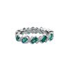 Luo Xi Temple S925 Sterling Silver Emerald Cut Diamond Pave Ring