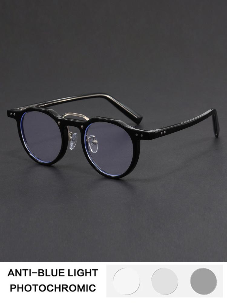Ретро-очки для чтения с защитой от синего света, круглые, для женщин и мужчин, для коррекции близорукости, в тренде, ретро-очки с фотохромными линзами +1.