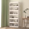 Bookcase - Pine - White - 80x30x199.5cm - 6 Shelves - Room Divider