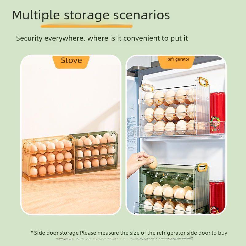 Ящик для хранения яиц на дверце холодильника с автоматическим откидным лотком