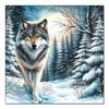 Full Round Diamond Painting Animal Wolf 5d Diy Diamond Mosaic Landscape Winter Home Decorative Rhinestone Pictures Craft Kit