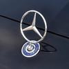 44mm 3D Metal Blue Chrome Star Bonnet Hood Logo Emblem Badge for Mercedes Benz W205 W204 AMG GLC CLA Interior Moulding LBMSLK NT2