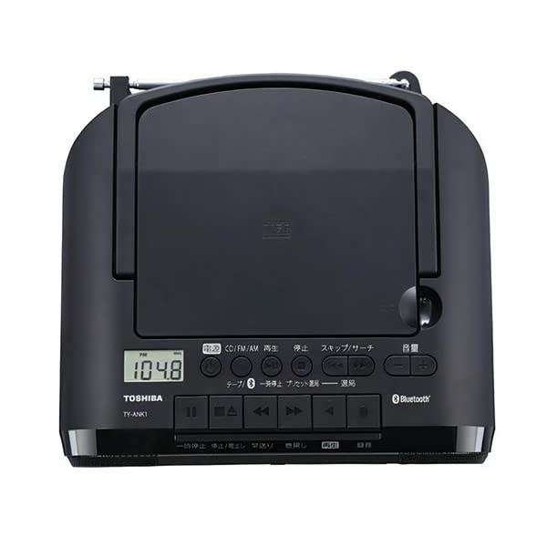 Toshiba CD-магнитола с радио и кассетами Bluetooth, черная, TY-ANK1