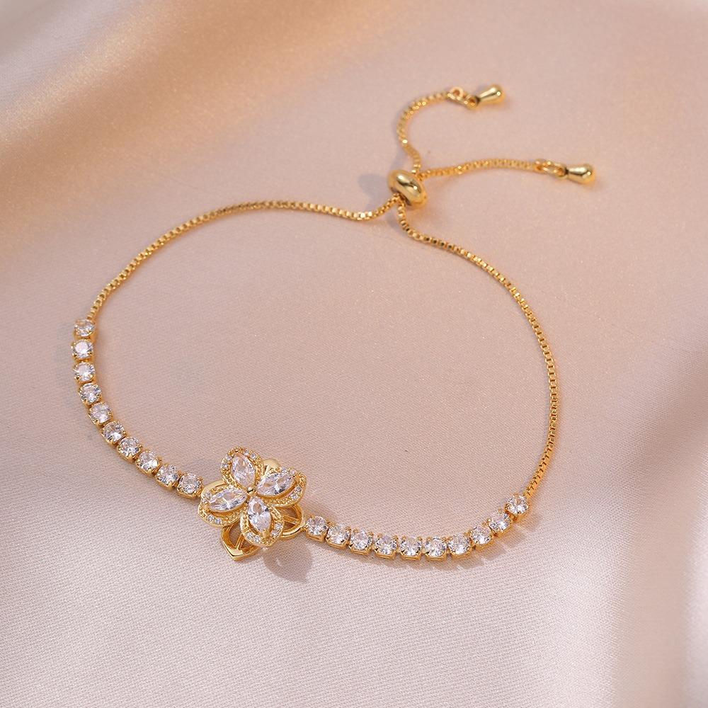Necklace women's Japanese and Korean style rotating micro inlaid zircon rotating fashion set clavicle chain necklace jewelry