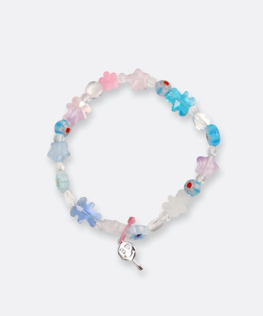 Bonbeau Little Joy Браслет с миксом мотивов Браслет из бусин с миксом мотивов: Цветной стеклянный цветок, звезда, плюшевый мишка