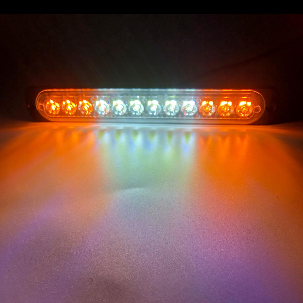 12 LED Strobe Warning Light Police Lights Tail Lamp Led Side Light 18 Flashing Modes for Car Truck Light 12V 24V White Yellow