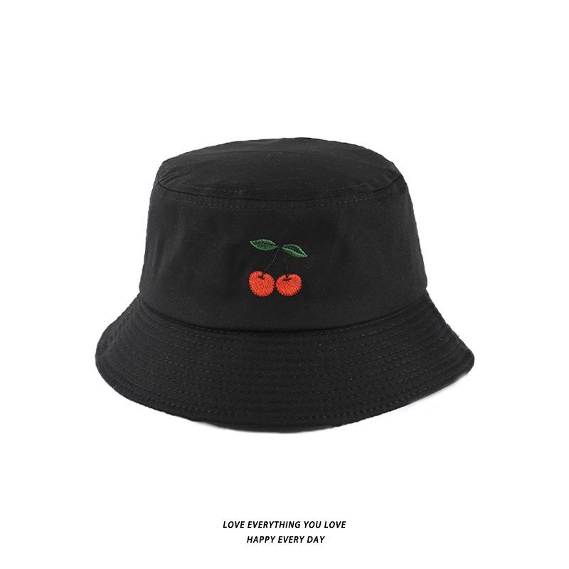 Bucket Hats Men And Women Skull Embroidered Fisherman Hat, Single-Sided Black Street Fashion Foldable Sunhat