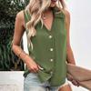 Жилет большого размера Oversize с v-образным вырезом, повседневная однотонная футболка, цветная майка, без рукавов, на пуговицах, однобортная, средней длины, мягкая
