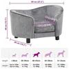 VidaXL Dog Sofa Grey 69x49x40 Cm Plush Sofa for Cat Animals 170941