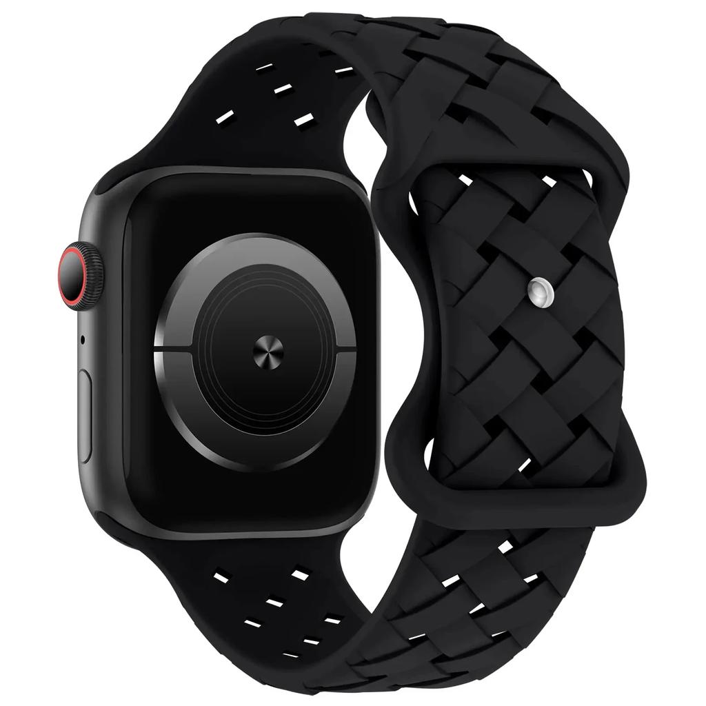 Силиконовый ремешок для Apple Watch Band Ultra 2 49 мм 46 мм 45 мм 44 мм 42 мм Спортивный дышащий браслет для IWatch Series 10 9 8 7 6 SE 5