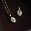 Ожерелье-подвеска из стерлингового серебра 925 пробы с покрытием из 18-каратного золота, овальная подвеска «Слезы русалки» с микропаве
